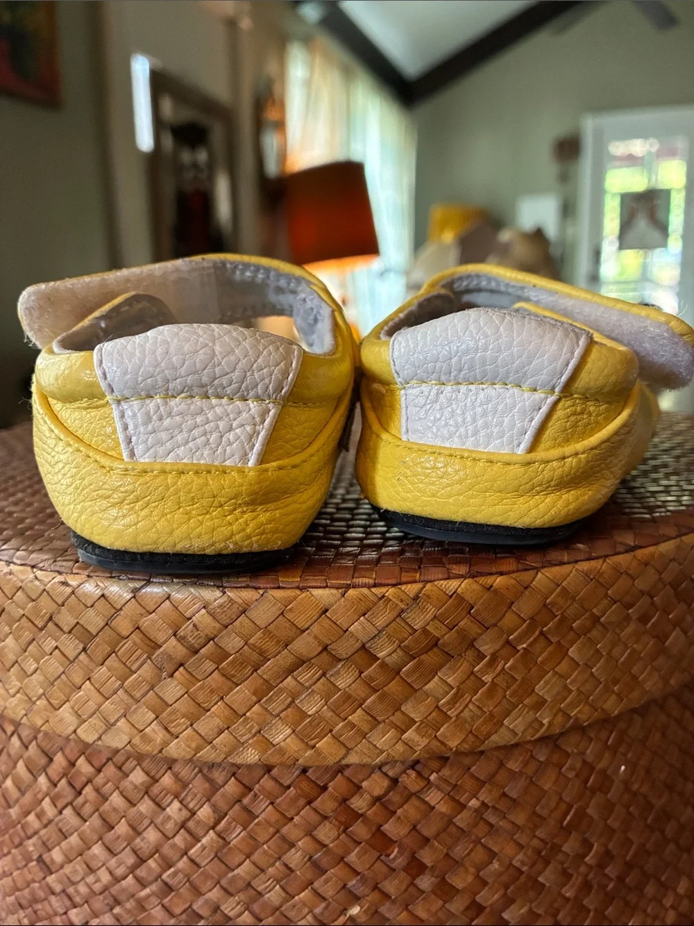 Jack & Lily yellow leather infant Mary Jane shoes SZ 0-6 Mths